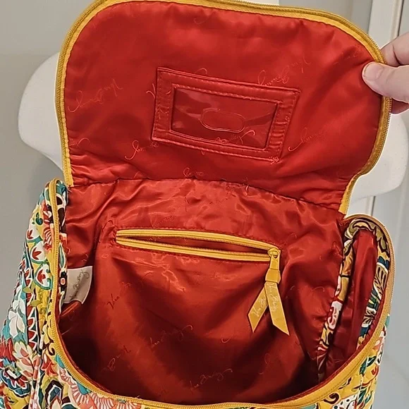 Vera Bradley Retired Provencal Yellow Floral Pattern Backpack VGUC - Picture 15 of 16